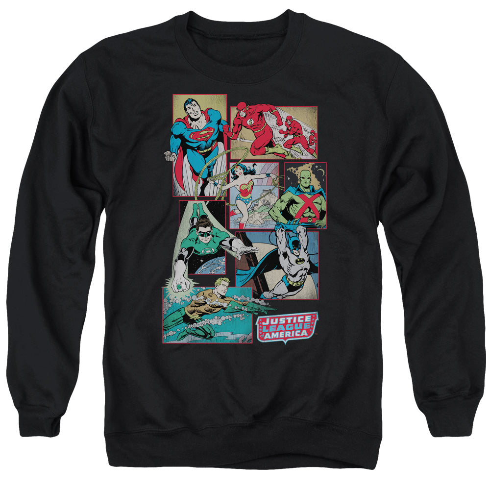 DC Comics Justice League Boxes Mens Crewneck Sweatshirt Black