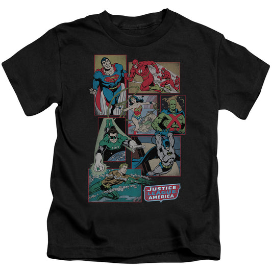 DC Comics Justice League Boxes Juvenile Kids Youth T Shirt Black 