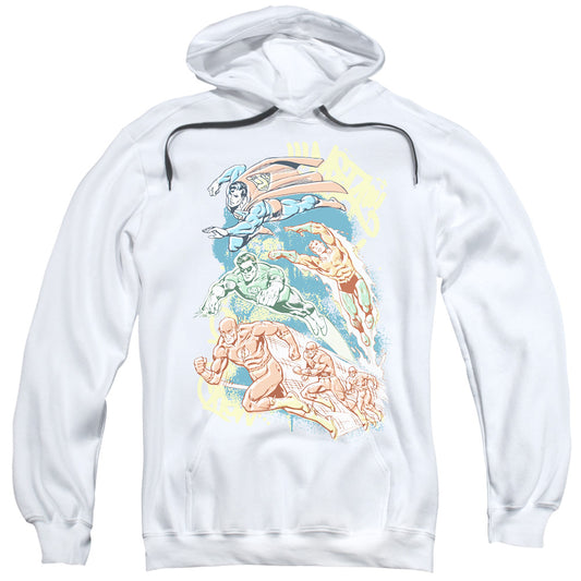 DC Comics Halftone League Mens Hoodie White