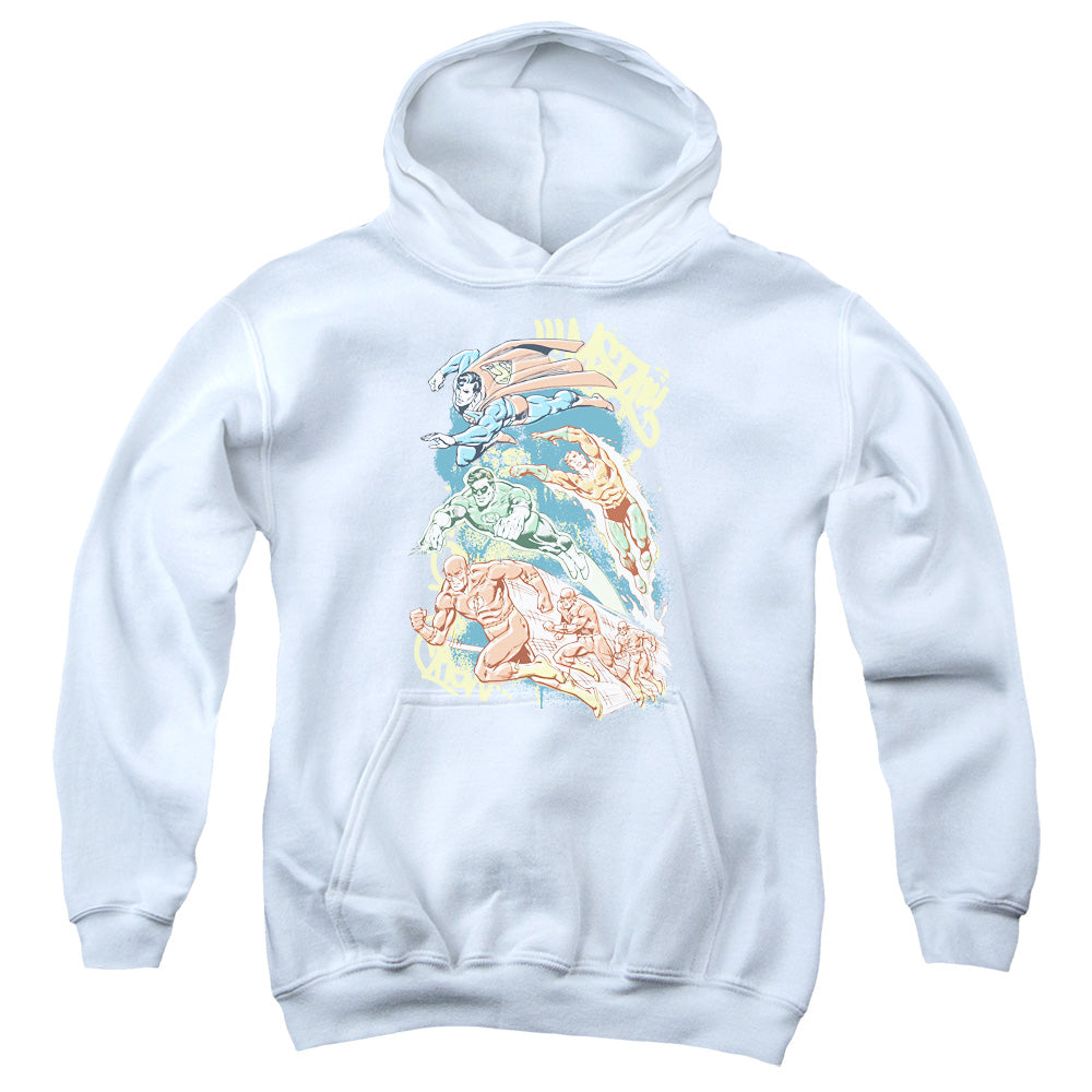 DC Comics Halftone League Kids Youth Hoodie White