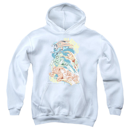 DC Comics Halftone League Kids Youth Hoodie White