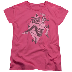 DC Comics Harley Quinn Womens T Shirt Hot Pink