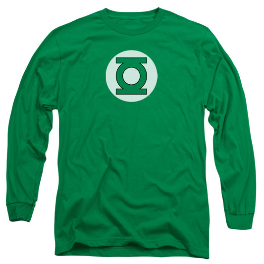 DC Comics Green Lantern Logo Mens Long Sleeve Shirt Kelly Green