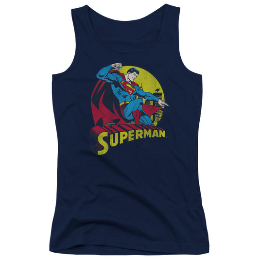 DC Comics Big Blue Womens Tank Top Shirt Navy Blue