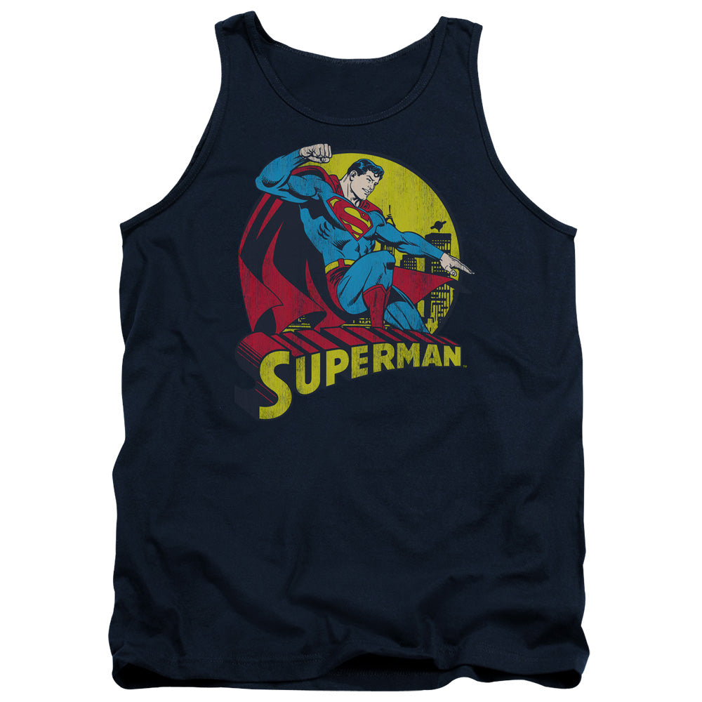 DC Comics Big Blue Mens Tank Top Shirt Navy Blue