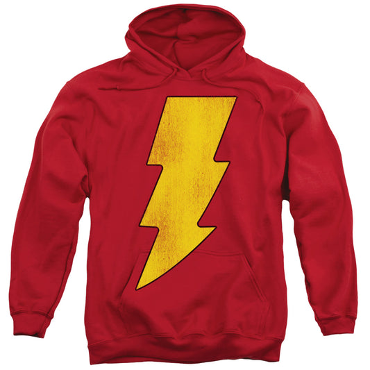 DC Comics Shazam Logo Distressed Mens Hoodie Red