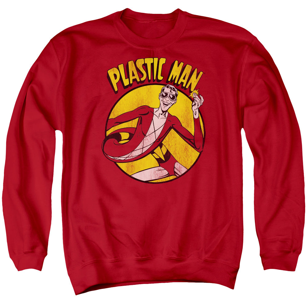 DC Comics Plastic Man Mens Crewneck Sweatshirt Red
