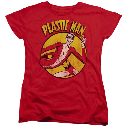 DC Comics Plastic Man Womens T Shirt Red