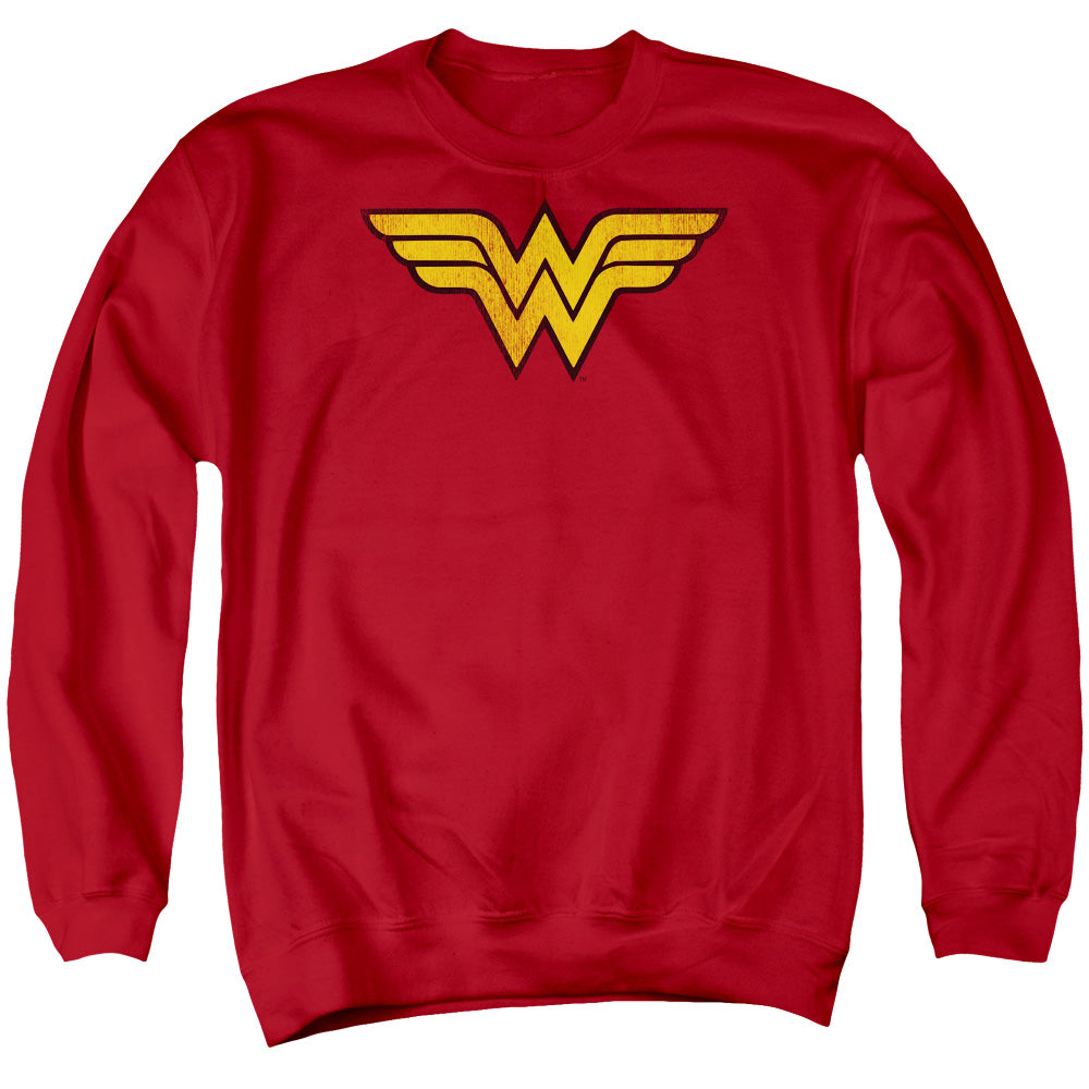 DC Comics Wonder Woman Logo Dist Mens Crewneck Sweatshirt Red