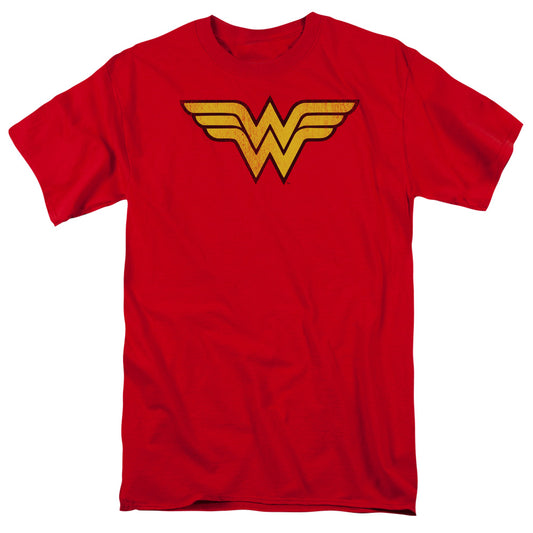 DC Comics Wonder Woman Logo Dist Mens T Shirt Red