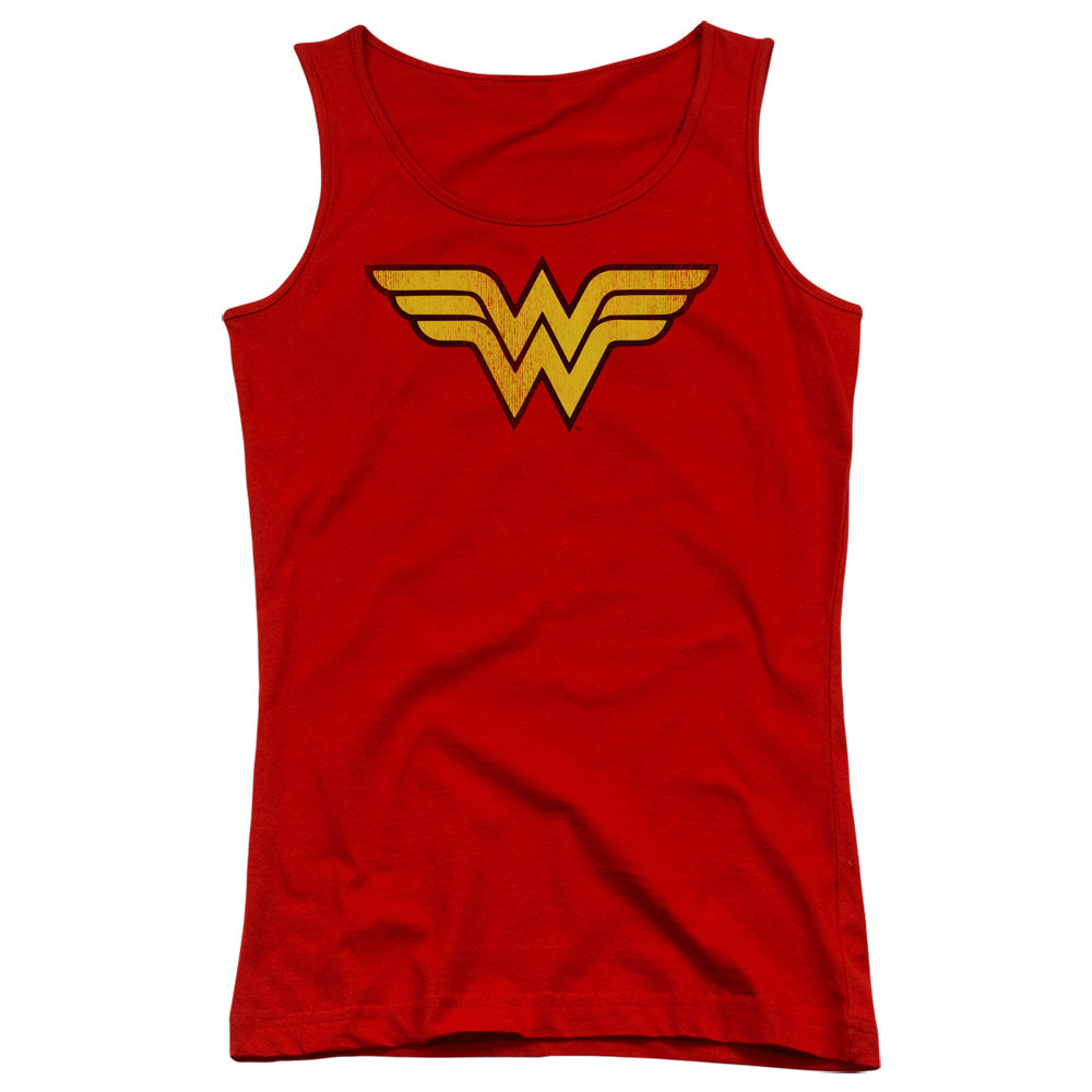 DC Comics Wonder Woman Logo Dist Womens Tank Top Shirt Red