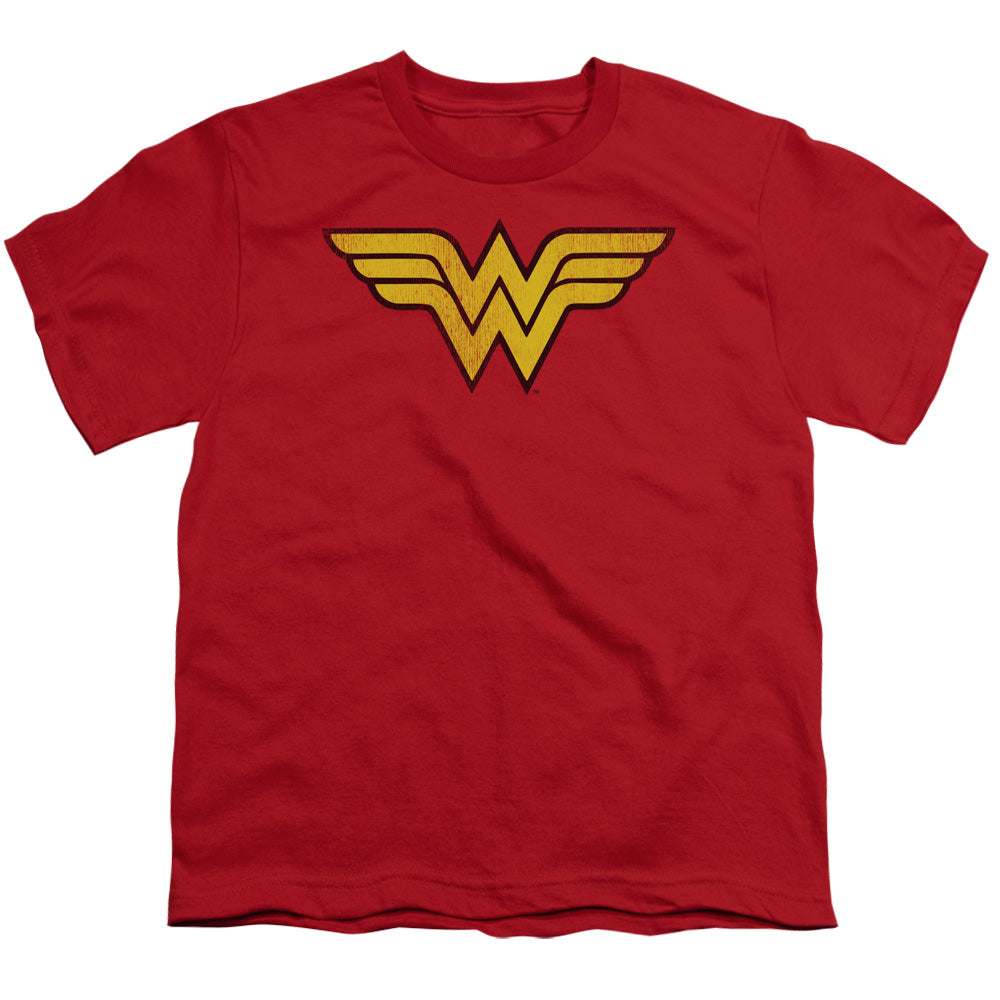 DC Comics Wonder Woman Logo Dist Kids Youth T Shirt Red