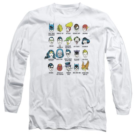 DC Comics Superhero Issues Mens Long Sleeve Shirt White