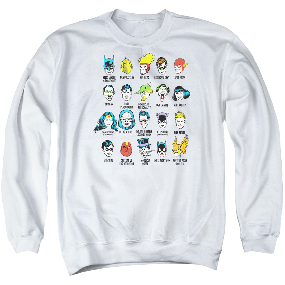 DC Comics Superhero Issues Mens Crewneck Sweatshirt White