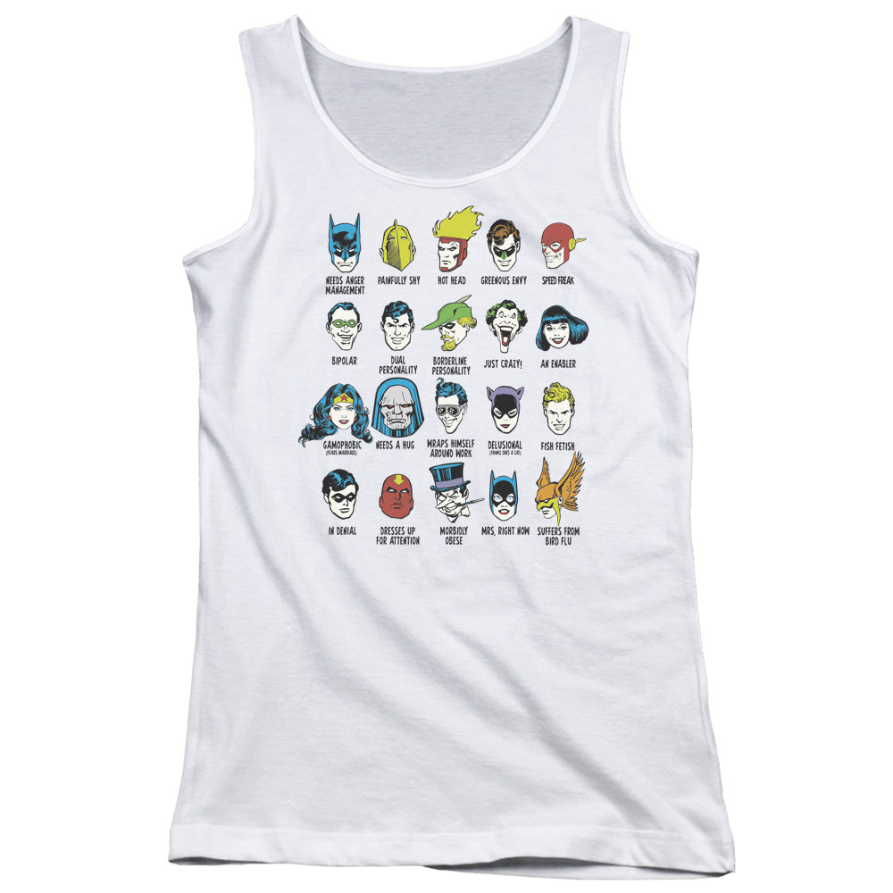 DC Comics Superhero Issues Womens Tank Top Shirt White