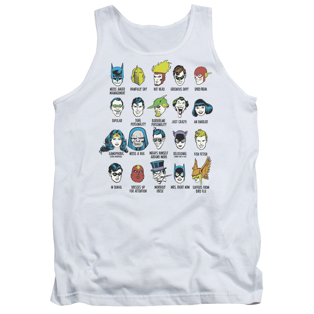 DC Comics Superhero Issues Mens Tank Top Shirt White