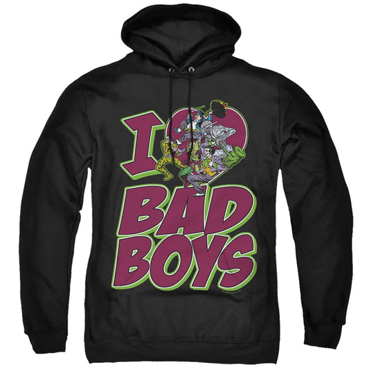 DC Comics I Heart Bad Boys Mens Hoodie Black