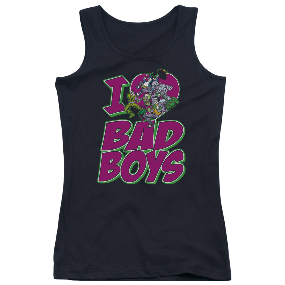 DC Comics I Heart Bad Boys Womens Tank Top Shirt Black