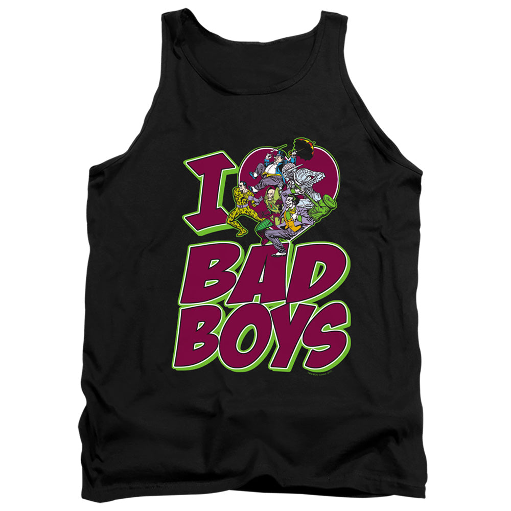 DC Comics I Heart Bad Boys Mens Tank Top Shirt Black