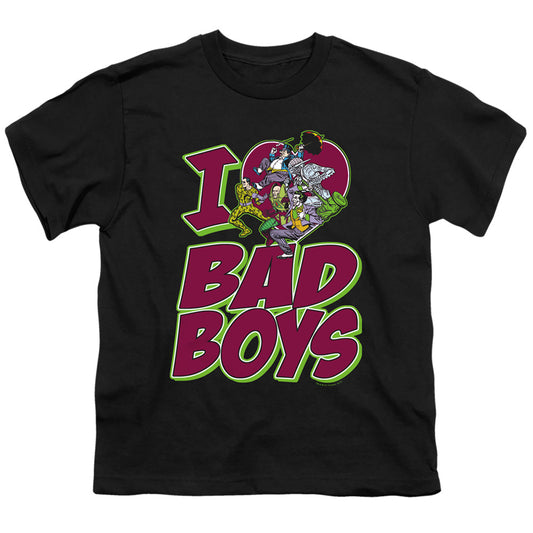 DC Comics I Heart Bad Boys Kids Youth T Shirt Black