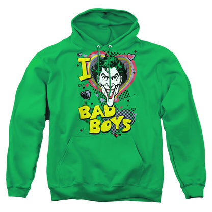 Dc I Heart Bad Boys 2 Mens Hoodie Kelly Green Officially Licensed