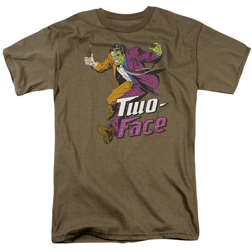 DC Comics Two Face Mens T Shirt Safari Green
