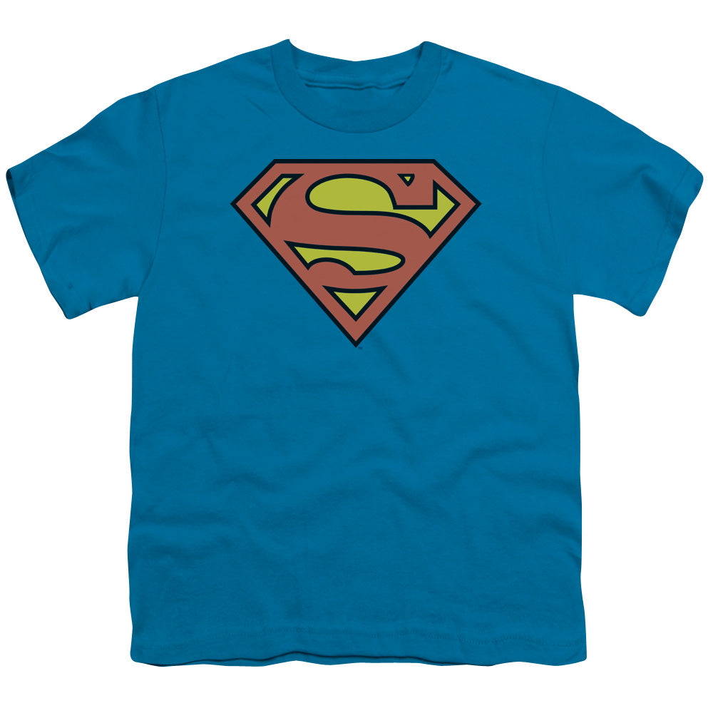 DC Comics Superman Logo Kids Youth T Shirt Turquoise