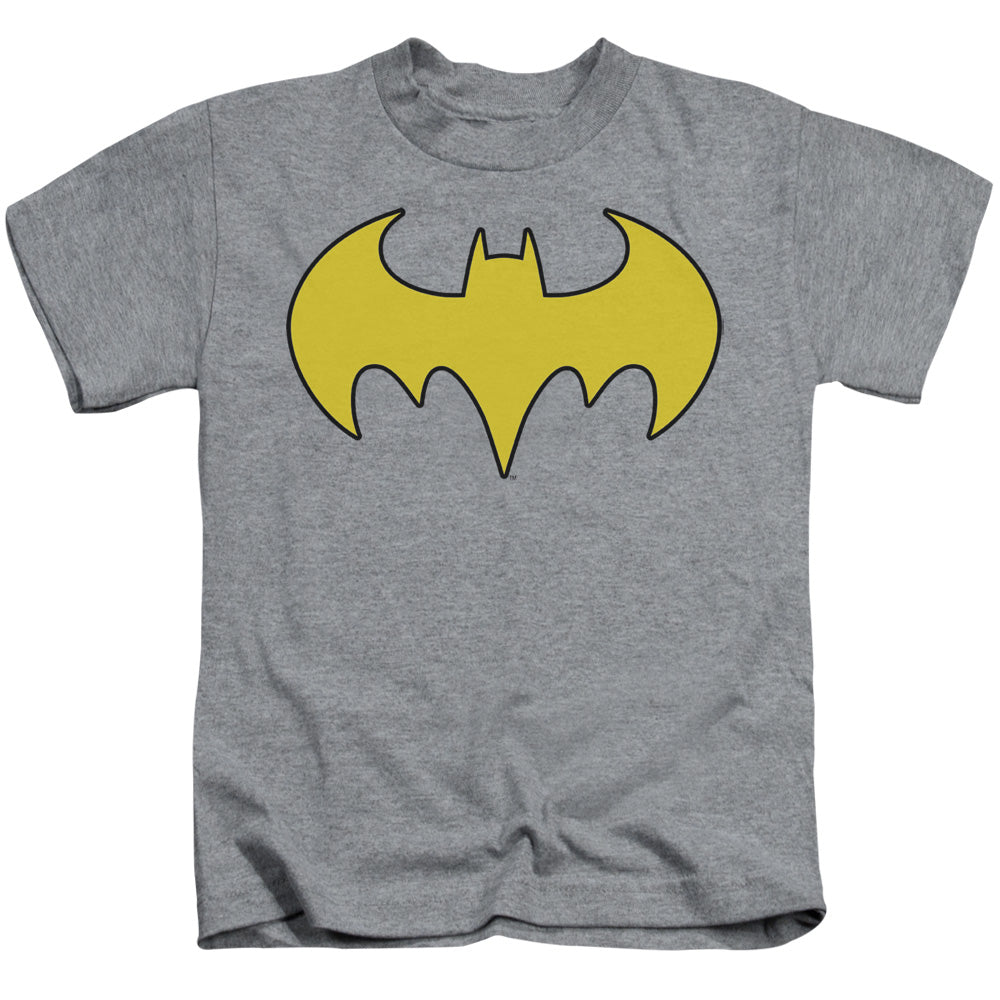 DC Comics Bat Girl Logo Juvenile Kids Youth T Shirt Athletic Heather 