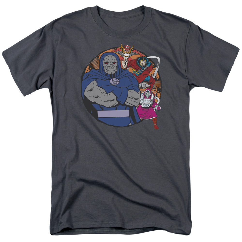 DC Comics Apokolips Represent Mens T Shirt Charcoal