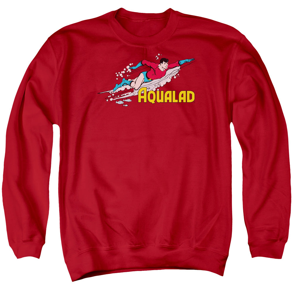 DC Comics Aqualad Mens Crewneck Sweatshirt Red