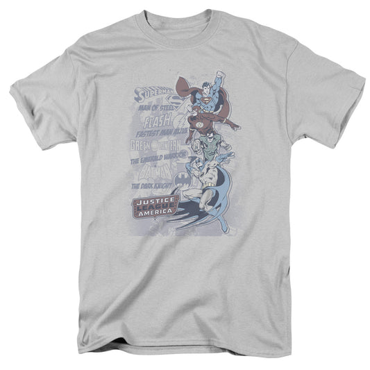 DC Comics the Good Guys Mens T Shirt Silver