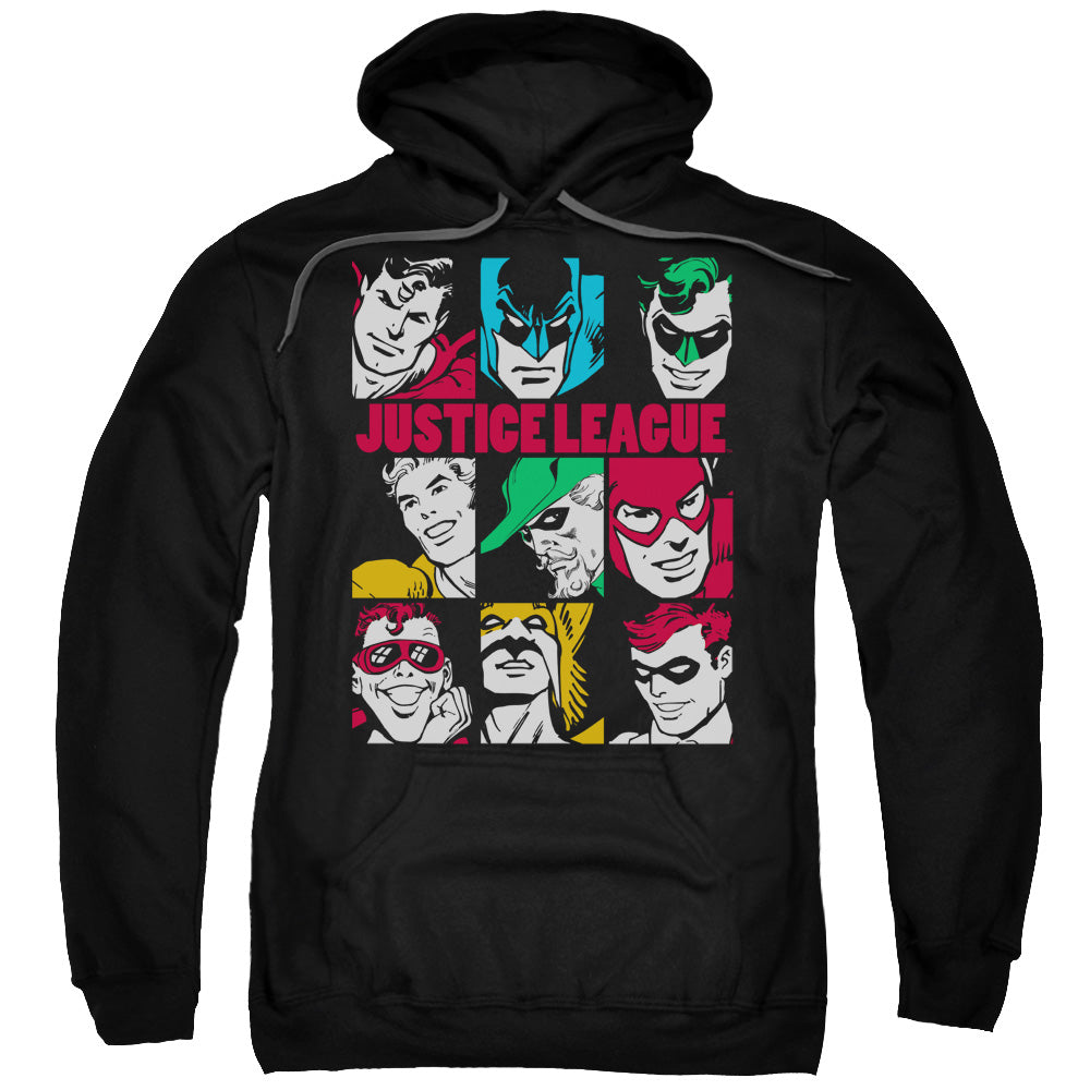 DC Comics Nine Blocks of Justice Mens Hoodie Black