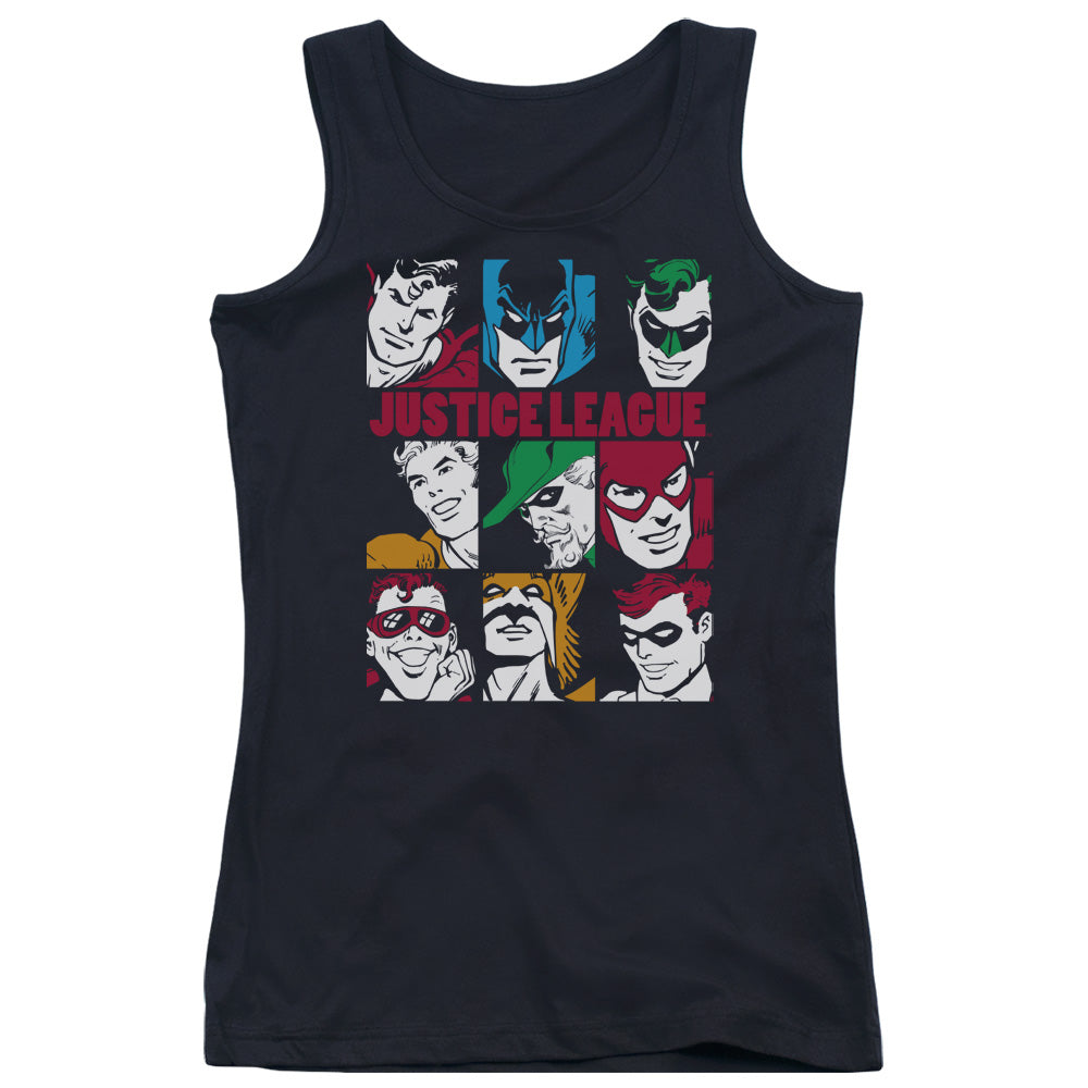 DC Comics Nine Blocks of Justice Womens Tank Top Shirt Black