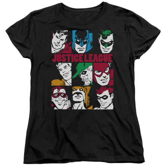 DC Comics Nine Blocks of Justice Womens T Shirt Black