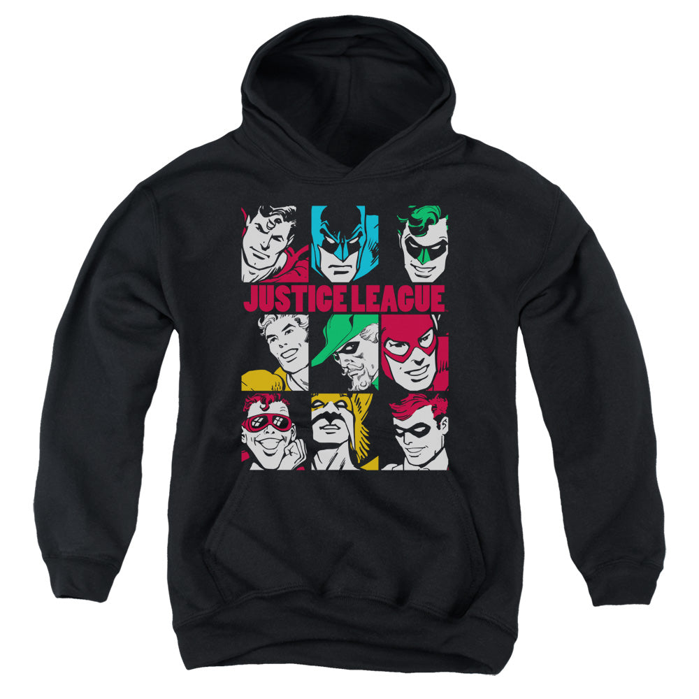 DC Comics Nine Blocks of Justice Kids Youth Hoodie Black