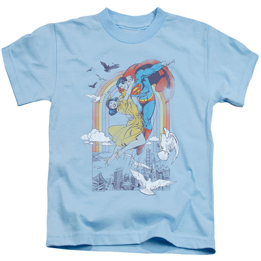 DC Comics Rainbow Love Juvenile Kids Youth T Shirt Light Blue 