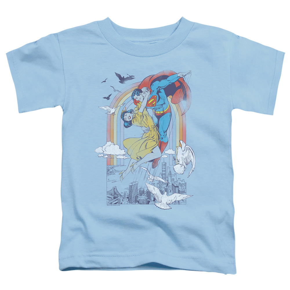 DC Comics Rainbow Love Toddler Kids Youth T Shirt Light Blue