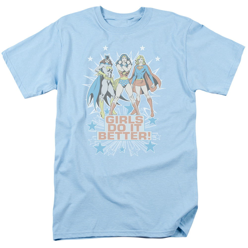 DC Comics Girls Do It Better Mens T Shirt Light Blue