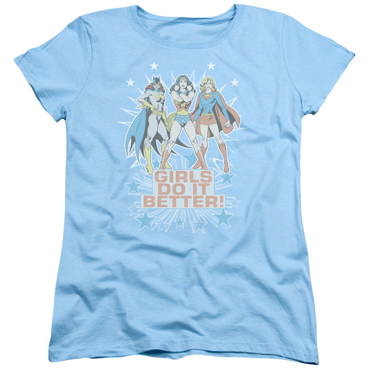 DC Comics Girls Do It Better Womens T Shirt Light Blue