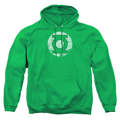 Dc Distressed Lantern Logo Mens Hoodie Kelly Green Officially Licensed
