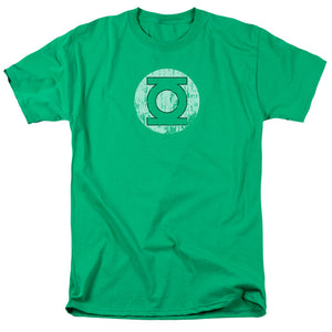 DC Comics Distressed Lantern Logo Mens T Shirt Kelly Green