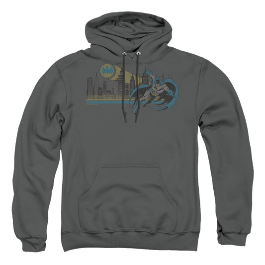Dc Gotham Retro Mens Hoodie Charcoal Officially Licensed