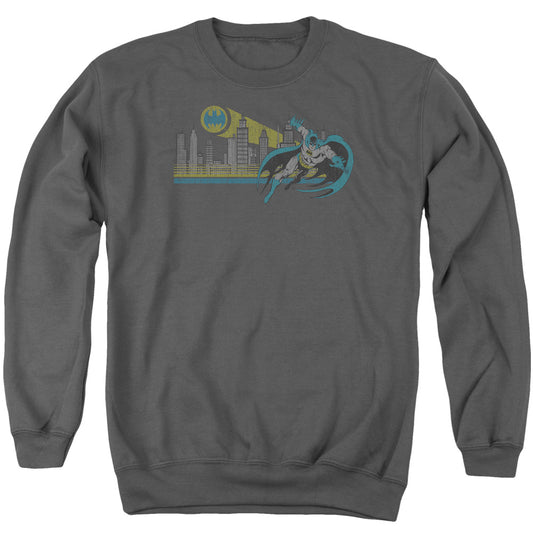 DC Comics Gotham Retro Mens Crewneck Sweatshirt Charcoal
