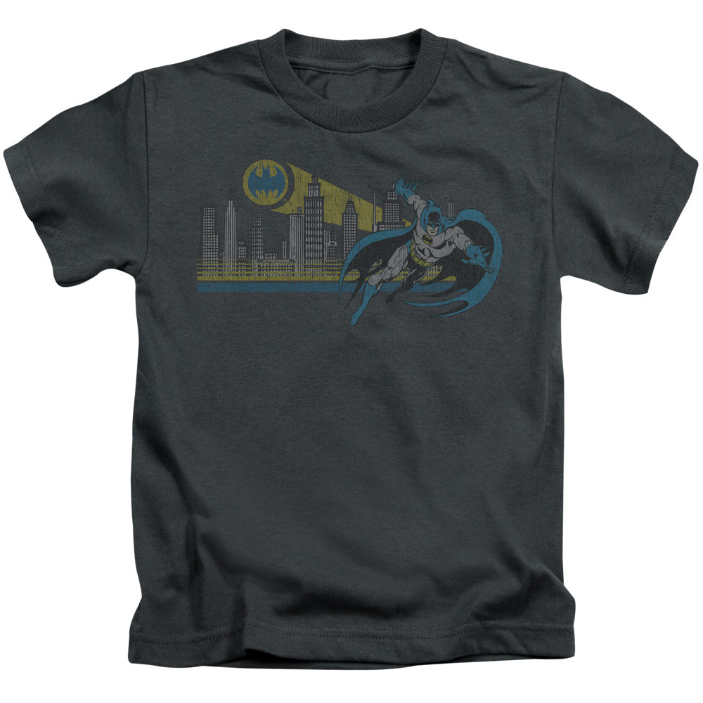 DC Comics Gotham Retro Juvenile Kids Youth T Shirt Charcoal 