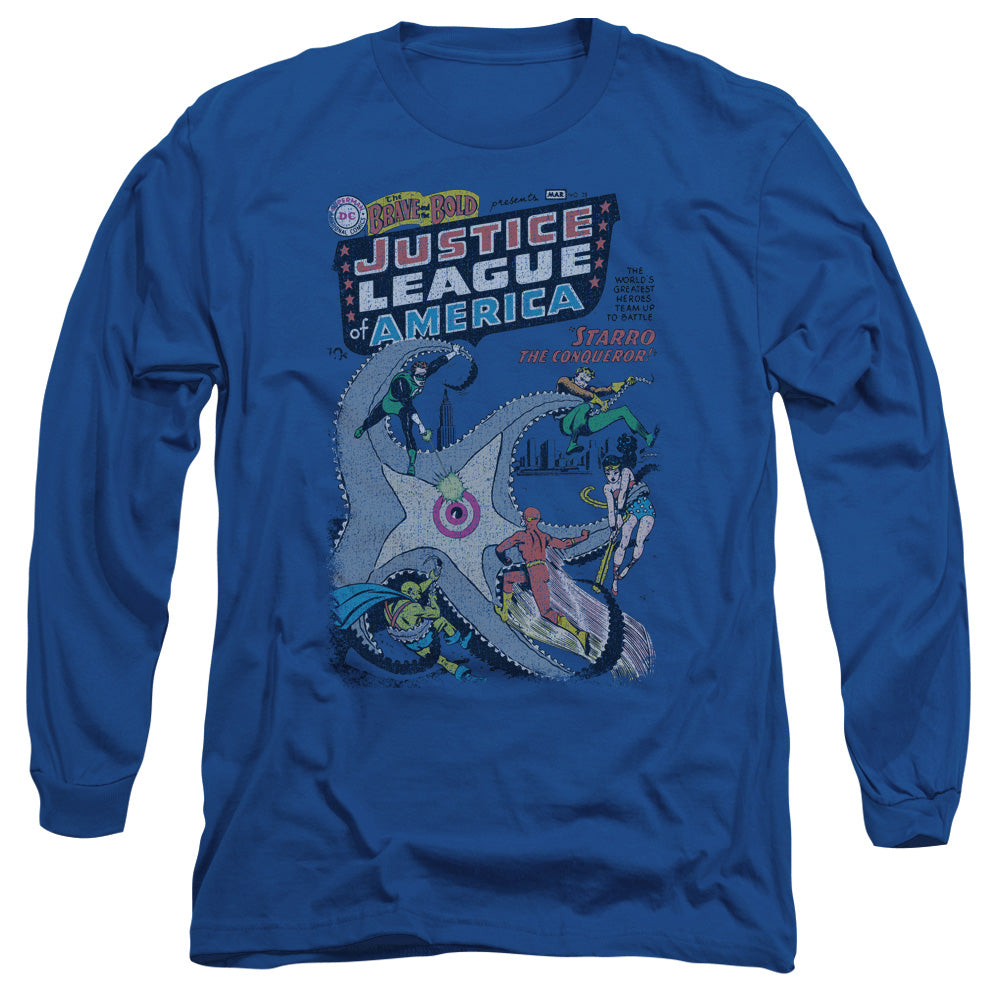 DC Comics No 28 Mens Long Sleeve Shirt Royal Blue