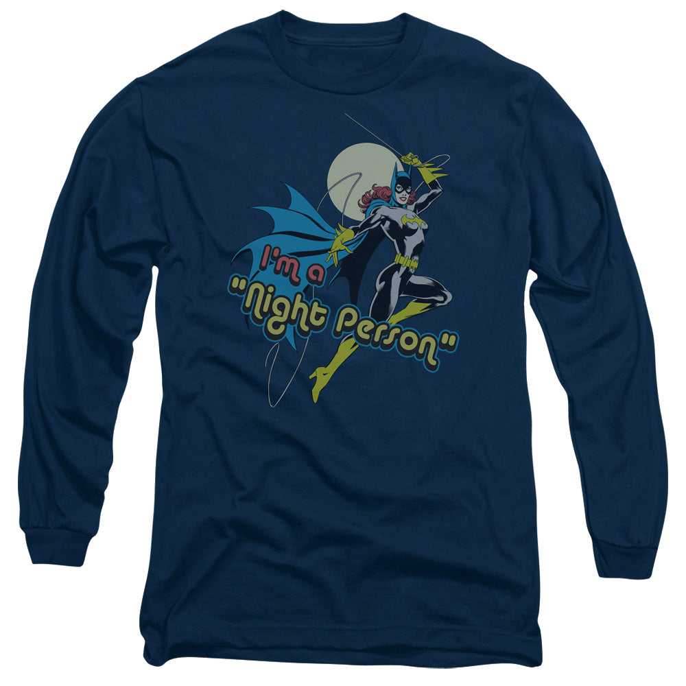 DC Comics Night Person Mens Long Sleeve Shirt Navy Blue