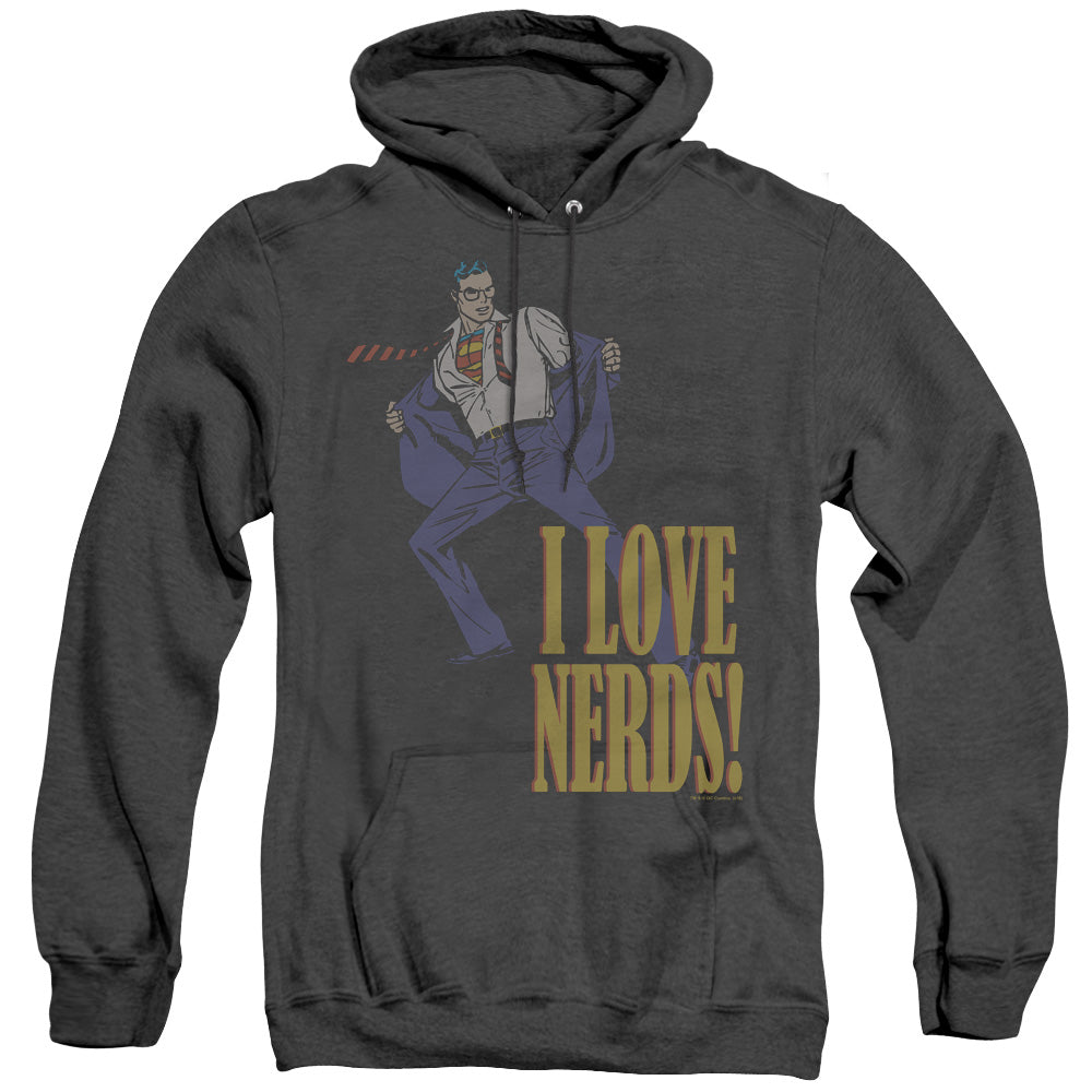 DC Comics I Love Nerds Heather Mens Hoodie Black