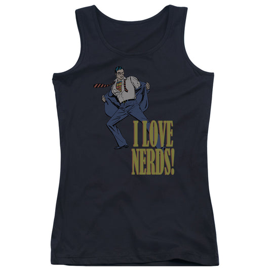 DC Comics I Love Nerds Womens Tank Top Shirt Black