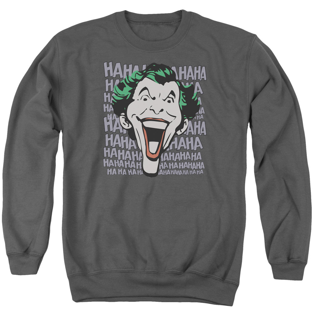 DC Comics Dastardly Merriment Mens Crewneck Sweatshirt Charcoal