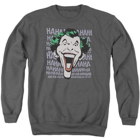 DC Comics Dastardly Merriment Mens Crewneck Sweatshirt Charcoal